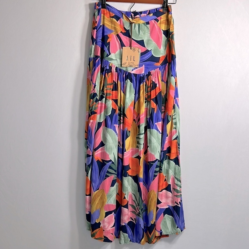 Abel The Label Anthropologie Maxi Skirt ATL Leonard Print size M NWT